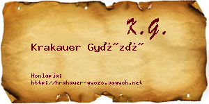 Krakauer Győző névjegykártya